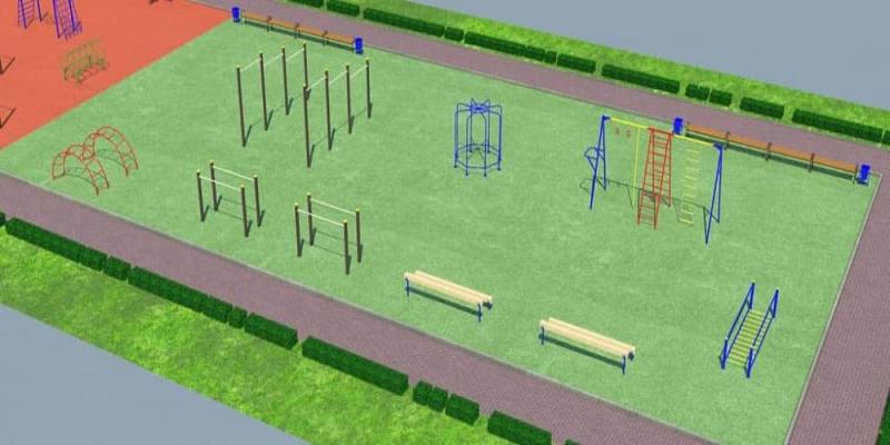 Проект детско-спортивной площадки для школы - детсада в Калининграде