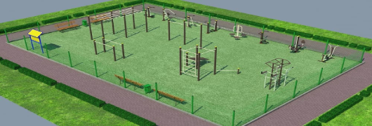 Проект спортивной воркаут площадки с уличными тренажерами в Калининграде