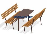 Дачный комплект из 2 лавочек и стола МАФ 1620 в Калининграде
