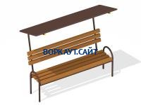 Лавочка под навесом МАФ 1607 в Калининграде