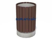 Урна деревянная круглая с бетонным основанием МАФ 1632 в Калининграде