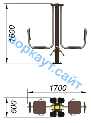 Уличный тренажер "Жим ногами горизонтальный " УТ 003 в Калининграде