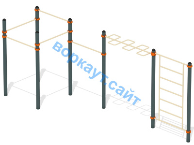 Воркаут турники с шведской стенкой и рукоходом  ВС-21 в Калининграде