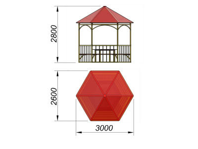 Беседка со столом и лавками МАФ 4121 в Калининграде