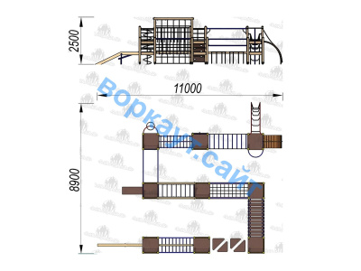Детский спортивный комплекс Полоса препятствий ДСК 3116 в Калининграде