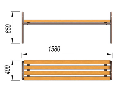 Лавочка парковая МАФ 1603 в Калининграде