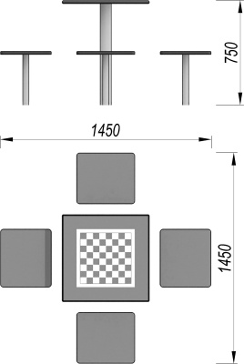 Шахматный стол МАФ 3516 в Калининграде