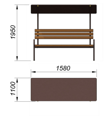 Лавочка под навесом МАФ 1607 в Калининграде
