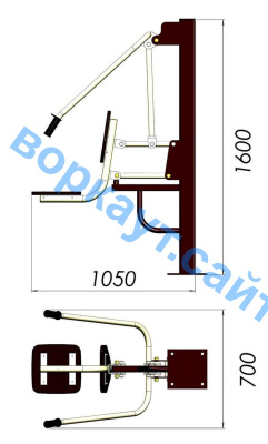 Уличный тренажер "Жим от груди" УТ 002 в Калининграде