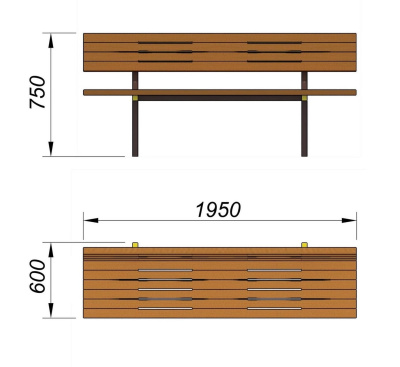 Диван уличный МАФ 1608 в Калининграде