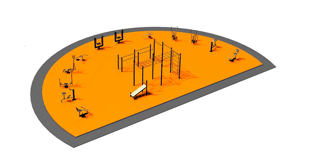 Дизайн проект спортплощадки Полукруглая
