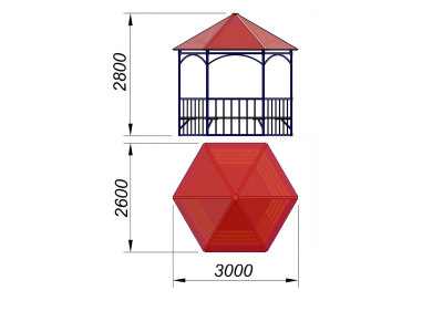 Беседка с лавками МАФ 4120 в Калининграде