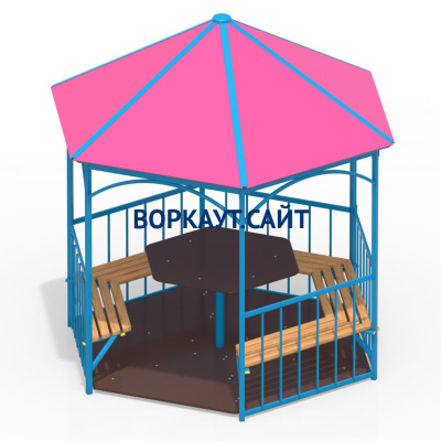 Беседка со столом, лавками и полом МАФ 4123 в Калининграде
