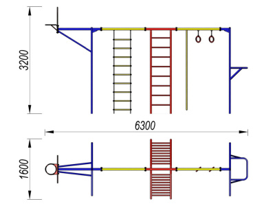 Гимнастический комплекс с баскетбольным щитом МАФ 3001 в Калининграде Гимнастический комплекс с баскетбольным щитом МАФ 3001 в Калининграде